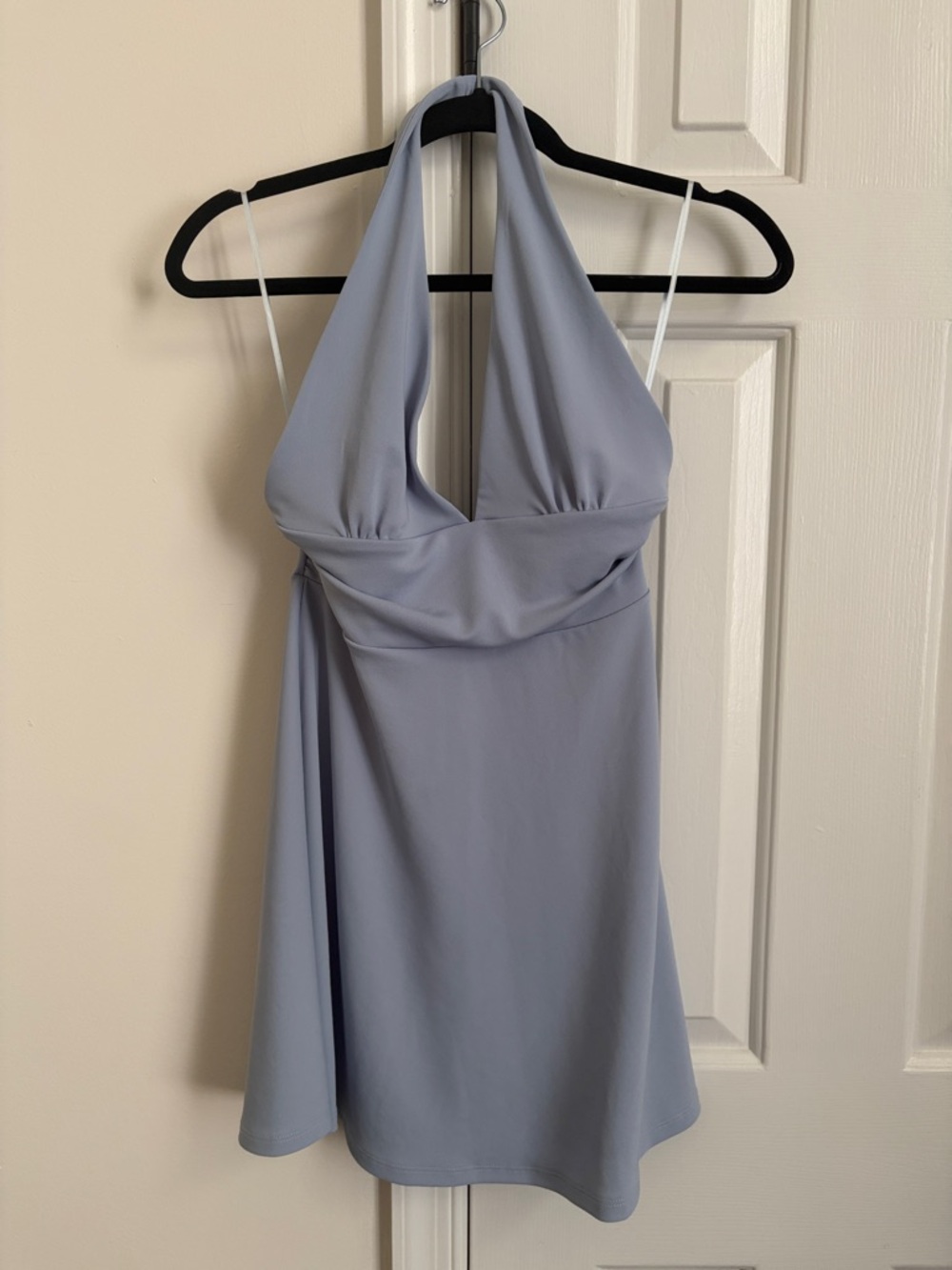 Zara Halter Mini Dress in powder blue